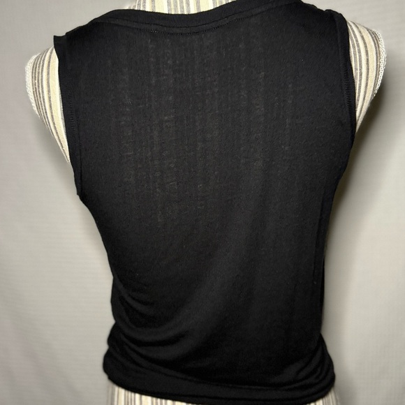 AllSaints Black Wrap Tank Top Size S Wardrobe Staple - Picture 4 of 6